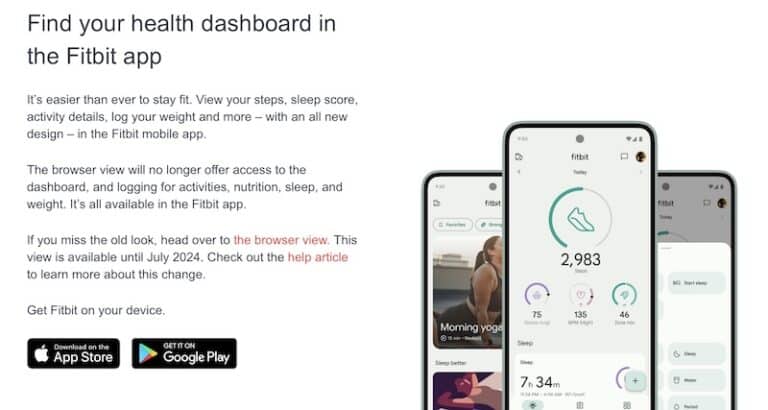 Fitbit pulls plug on web dashboard: app future takes hold