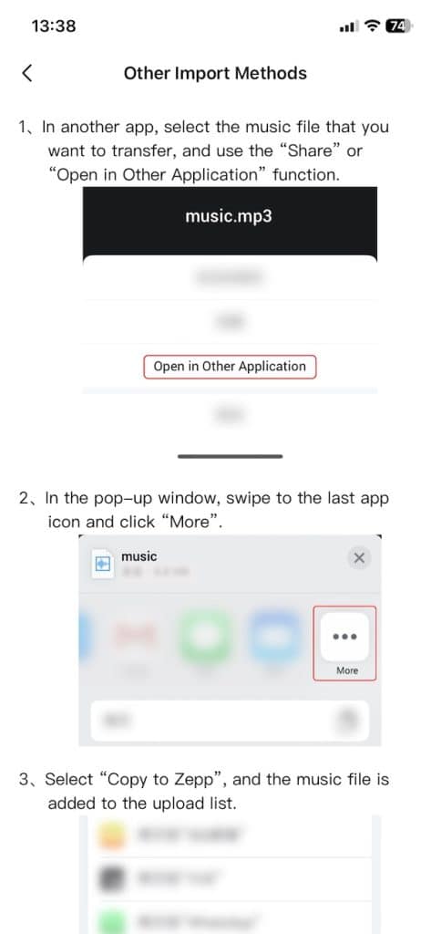 Amazfit T-Rex 3 Pro music upload