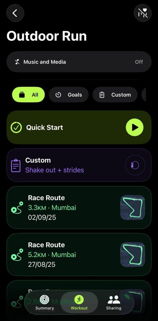 WatchOS 26 custom workouts