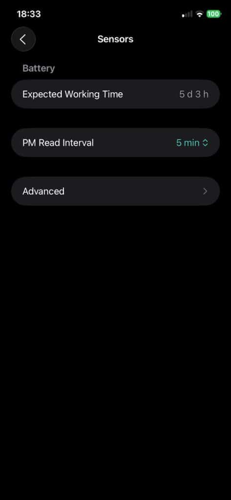 Atmotube battery life