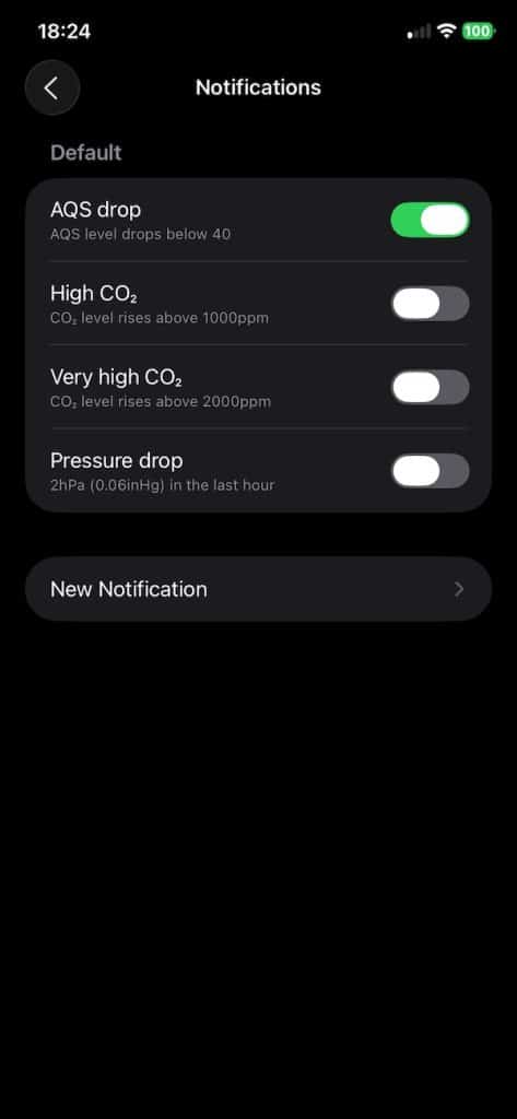 Atmotube settings