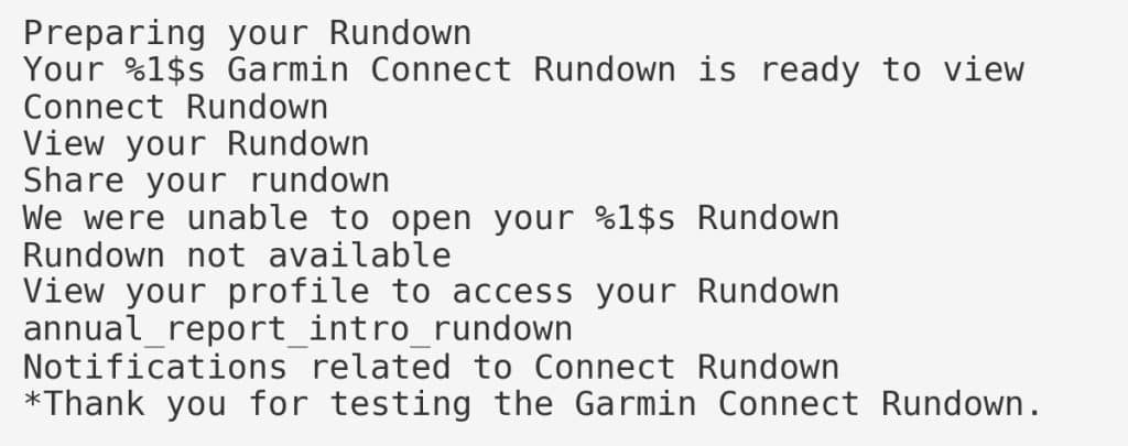 Garmin Rundown