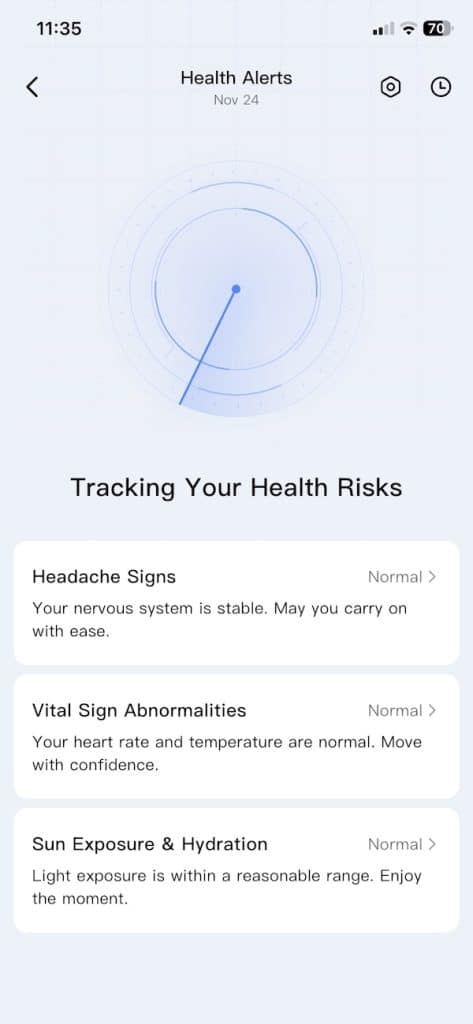 RingConn vital signs