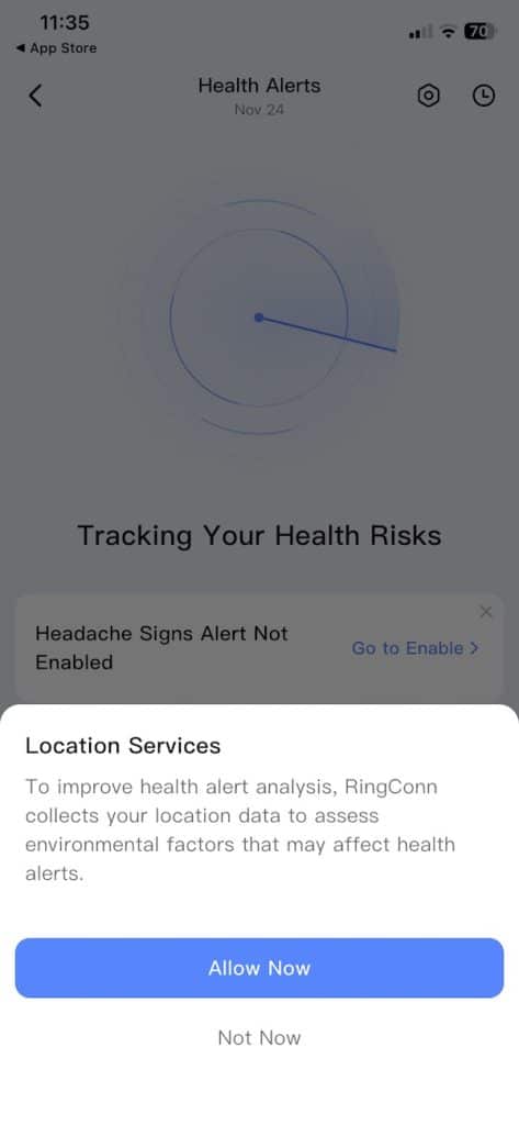 RingConn vital signs