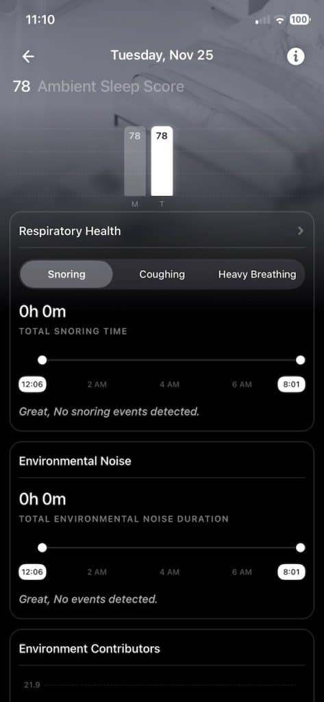 Ultrahuman Home Ambient Sleep Score