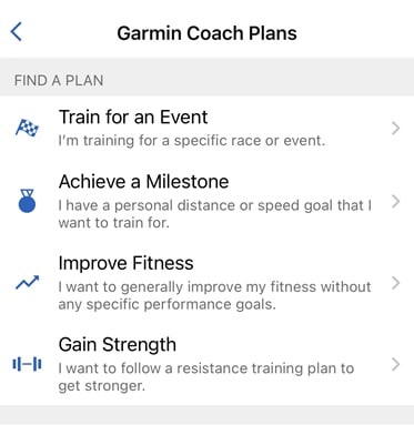 Garmin Coach Plans