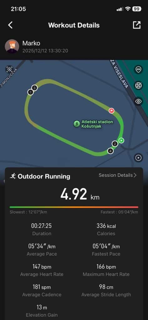 Kospet T4 run tracking