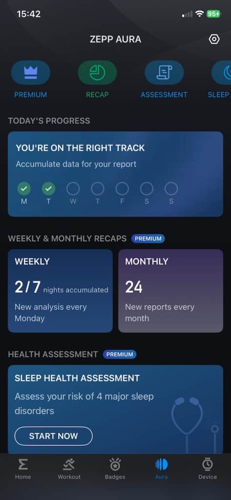 Amazfit Active Max health app