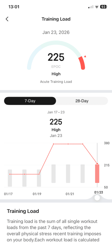 Amazfit Active Max run data