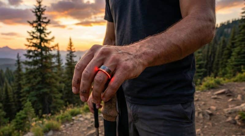 Ultrahuman ring glowing