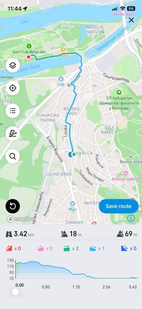 Amazfit created route