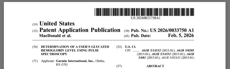 Garmin glucose patent
