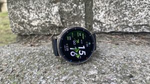 Amazfit Active 3 Premium on rock