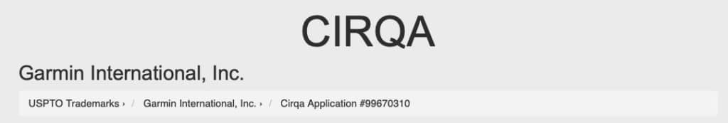 Garmin CIRQA trademark