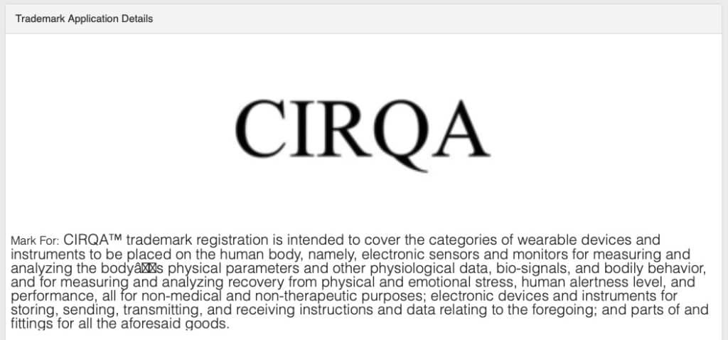 Garmin CIRQA trademark