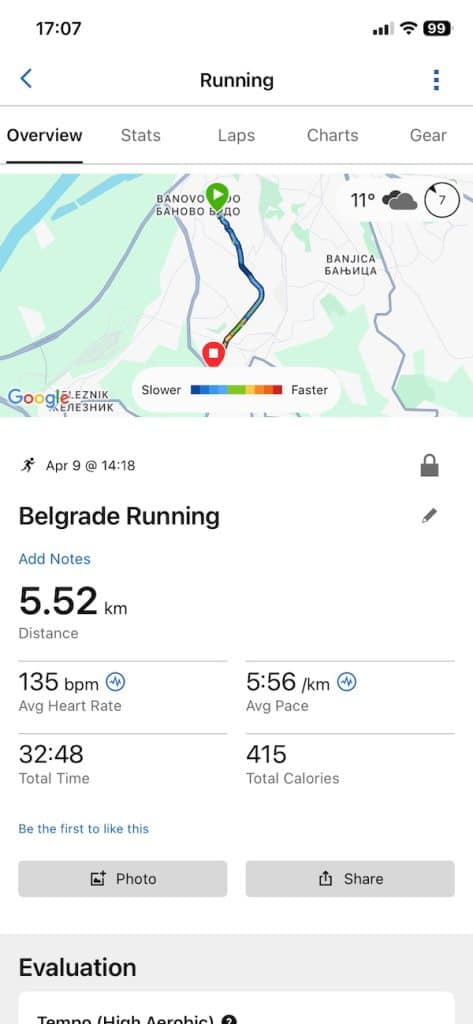 Garmin vs Amazfit Active 3 run comparison