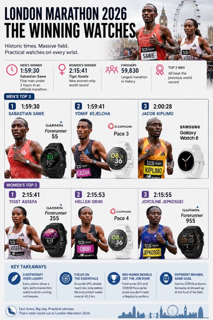 London Marathon 2026 winning watches