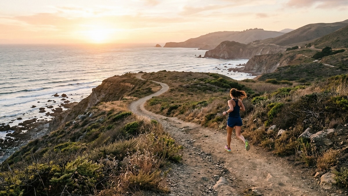Runner in distance