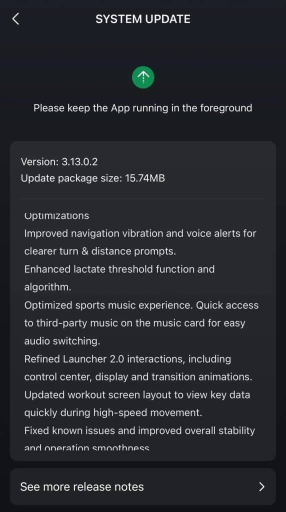 Amazfit Cheetah 2 Pro update
