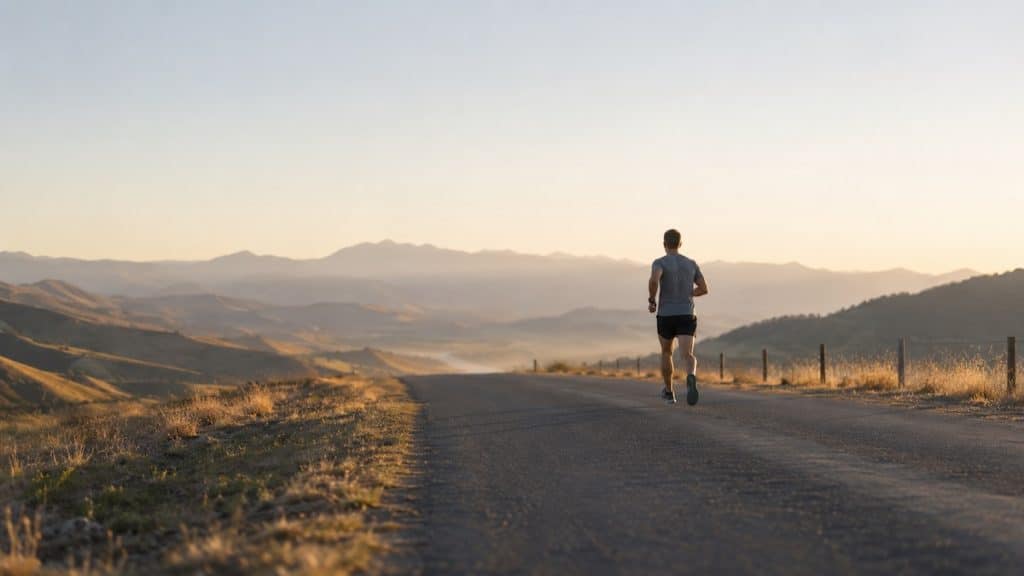 Runner in distance