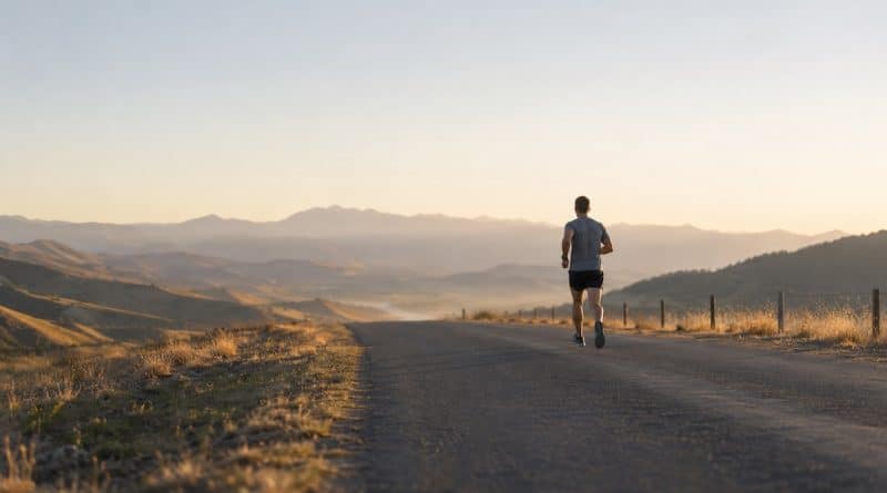 Runner in distance