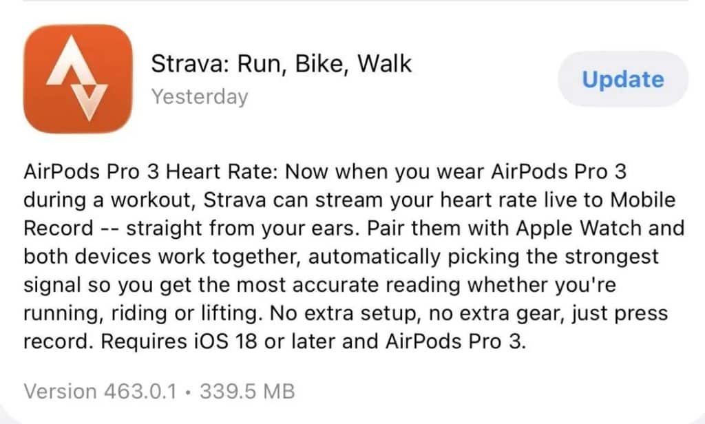 Strava update