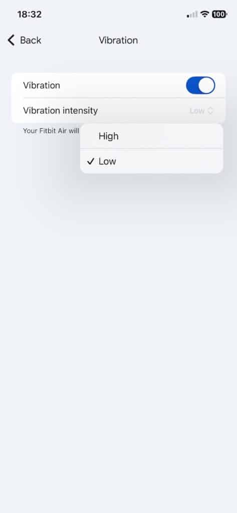 Fitbit Air alarms