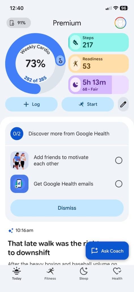 Fitbit Air app