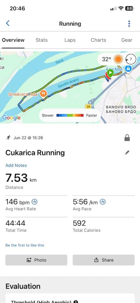 Garmin 7.5K run