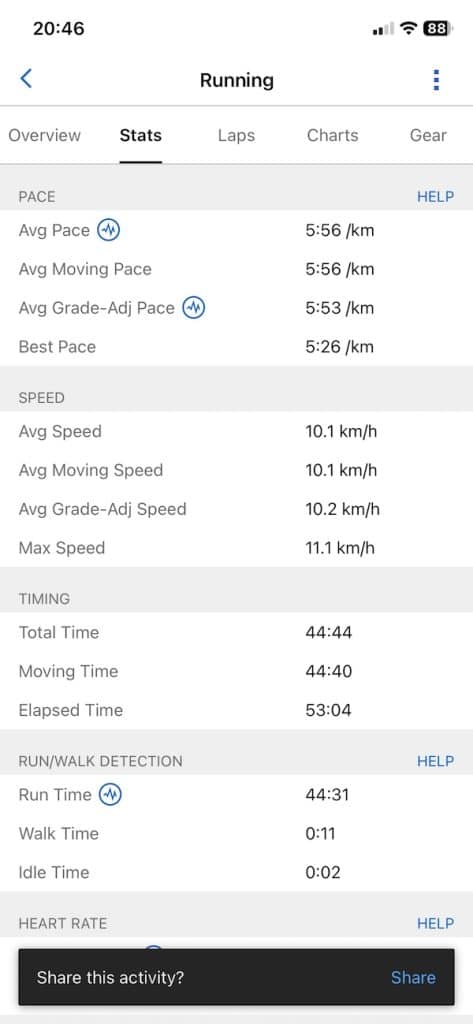 Garmin 7.5K run