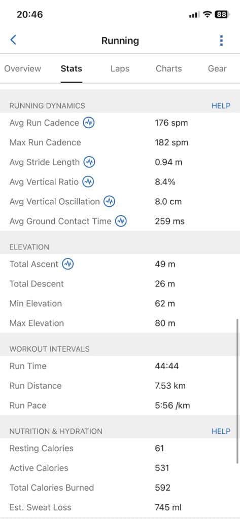Garmin 7.5K run