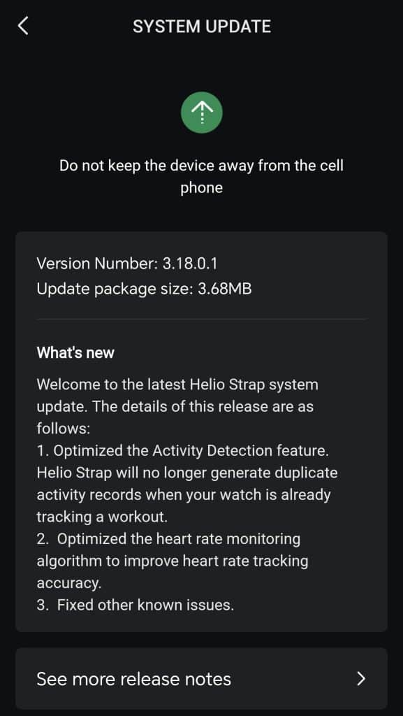 Helio strap update june 2026