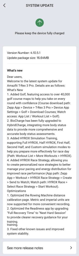 Amazfit update