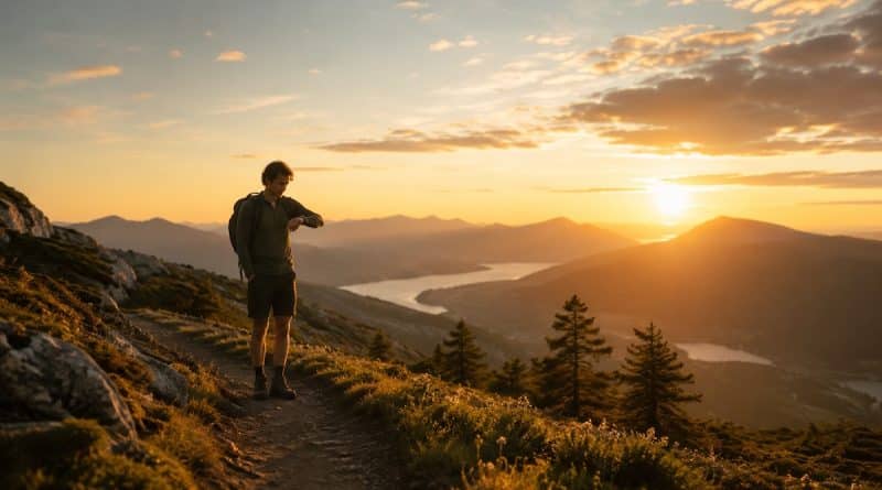 Walker in mountains