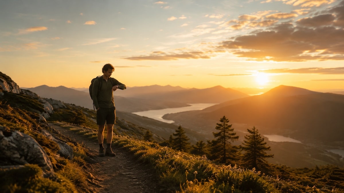 Walker in mountains