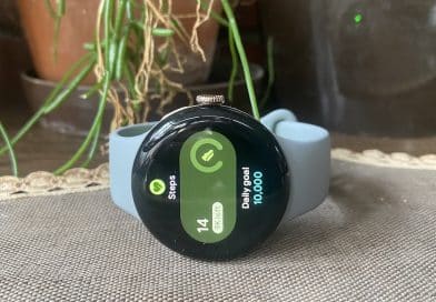 Google Pixel Watch 3 showing the steps screen