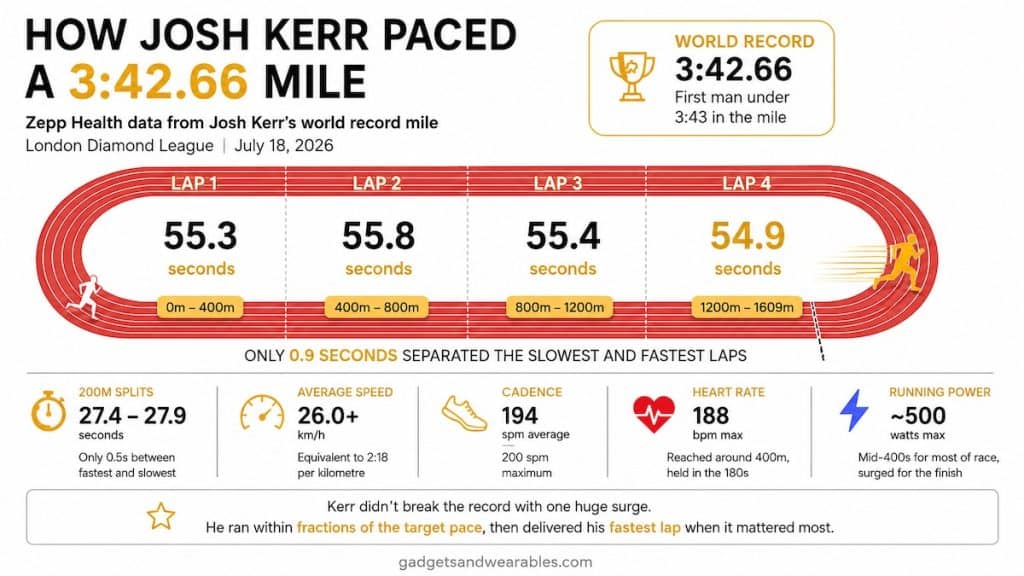 Josh kerr mile breakdown - all the stats