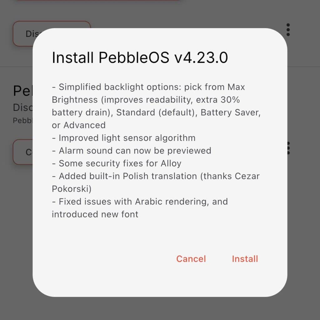 PebbleOS 4-23-0 changelog
