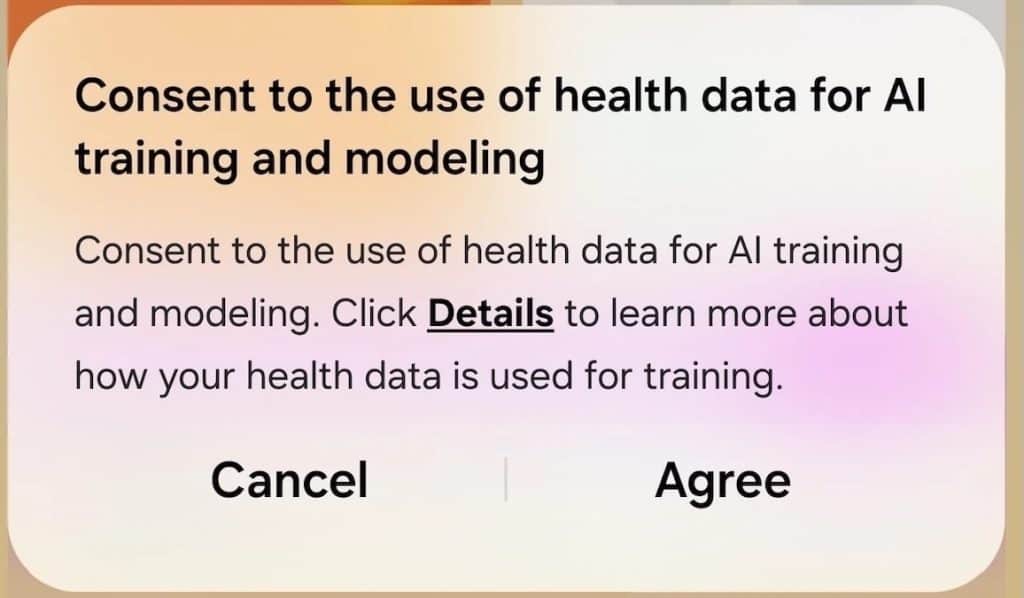 Samsung AI Consent form