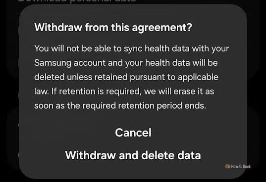Samsung AI opt-in privacy notice deletion notice