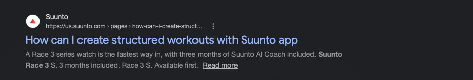 Suunto Race 3 in Google Search leak