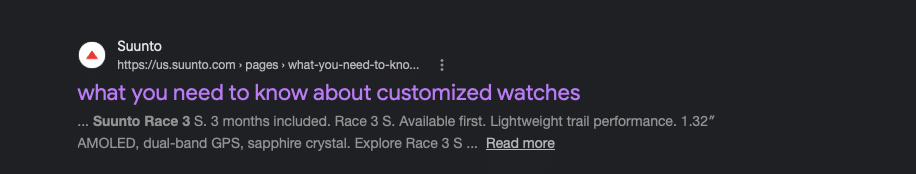 Suunto Race 3 in Google Search leak