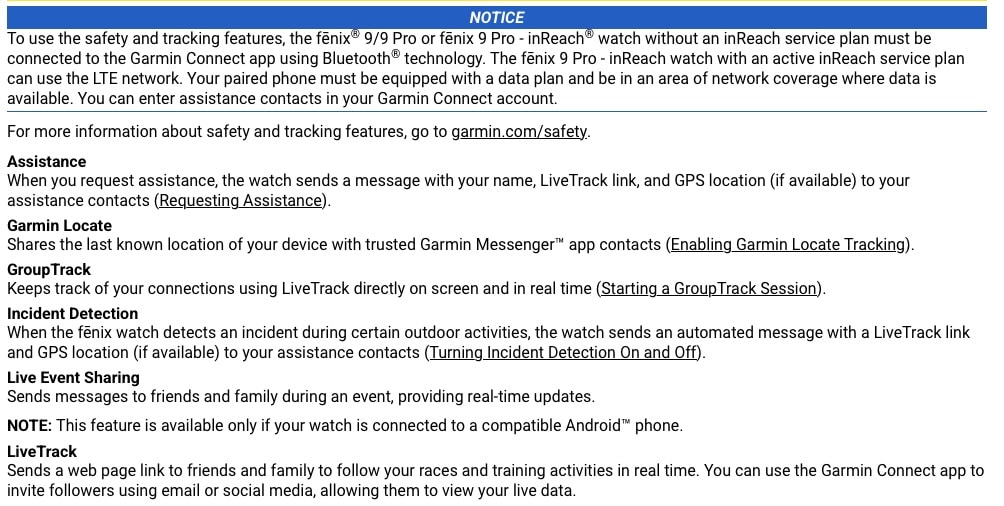 Garmin locate