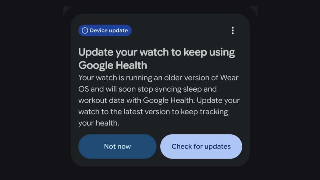 Google Pixel Watch 1 warning