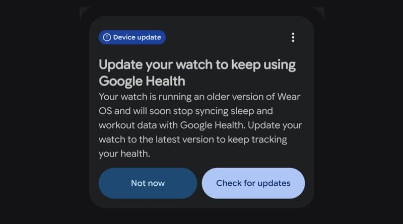 Google Pixel Watch 1 warning