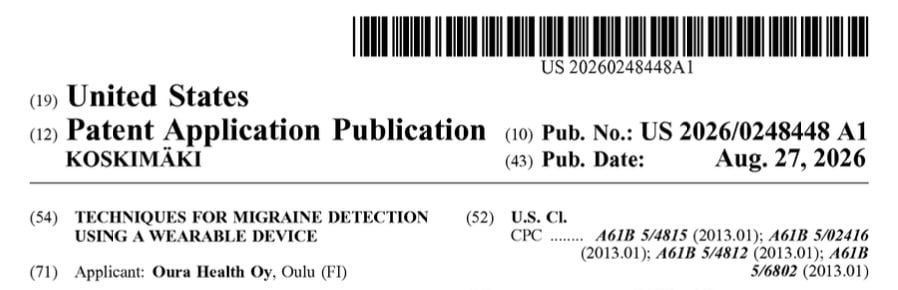 Oura Migrane patent