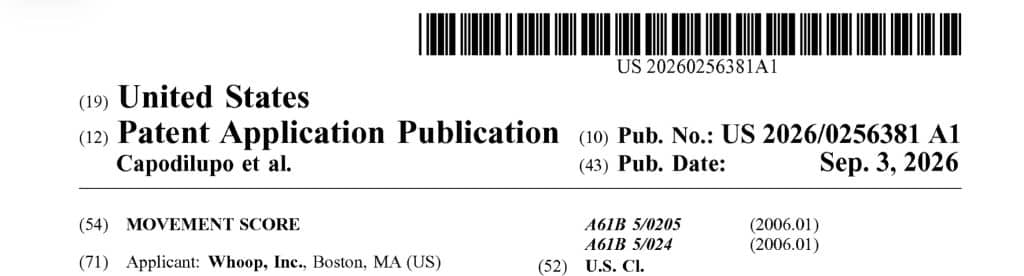 Whoop Movement Score patent