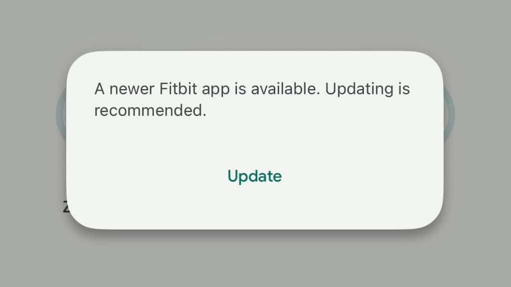 Fitbit app message