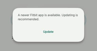 Fitbit app message