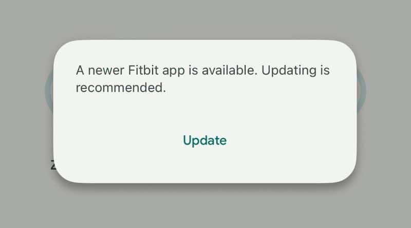Fitbit app message